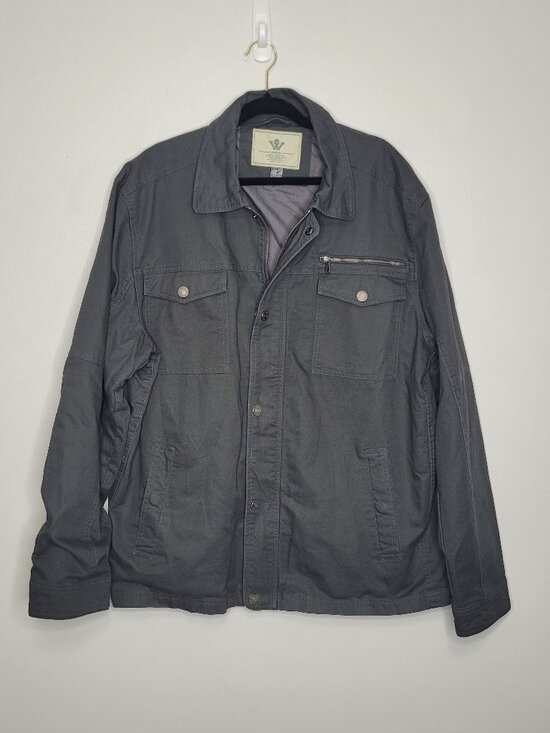 Wenven Other - Wenven Field Jacket dark gray zip snap work grunge jacket with pockets size 2x